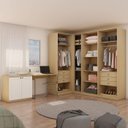 Ver imagem 1 de Conjunto de Closet Modulado de Canto com Balcão e Mesa Escrivaninha Infinity Genialflex