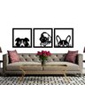 Kit De Quadros Cachorros Em Mdf 3Mm - Preto - 1