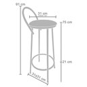 Ver imagem 5 de Kit 3 Banquetas Alta Drink Estofada de Metal Banco Alto para Cozinha Bar Balcão Preta