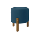 Ver imagem 4 de Kit 2 Puffs Decorativo Redondo Banqueta Sala Quarto Escritório Pés Madeira Zuppy - Azul Suede