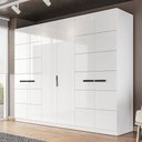 Ver imagem 1 de Guarda-roupa Casal Lisboa 6 Portas 4 Gavetas Branco - Politorno