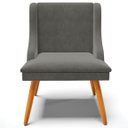 Ver imagem 7 de Kit 3 Cadeiras Decorativas Sala de Jantar Pés Palito de Madeira Firenze Suede Grafite/Natural G19 - 