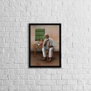 Ver imagem 1 de Quadro Umbanda Preto Velho 24x18cm - com vidro:Madeira preta