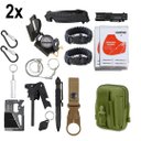 Ver imagem 1 de Kit 2 Bolsas Verde Militar Conjunto Acessórios de Camping Kit Sobrevivência para Acampar Cor:preto;t
