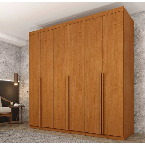 Guarda Roupa Casal 6 Portas 4 Gavetas 270cm Joinville Cinamomo - TCIL Móveis