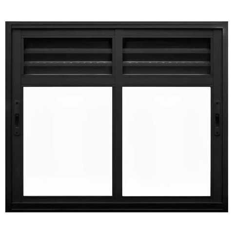 Janela de Alumínio Preto Vitro Correr 2 Folhas Móveis com Ventilação sem Grade Cmc Classic-100lx120a