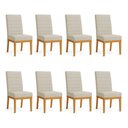 Ver imagem 1 de Kit 8 Cadeiras de Jantar Solana Suede Base de Madeira - Pallazio Cor:Cappuccino