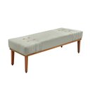 Ver imagem 1 de Divã Recamier Banco Base Madeira para Quarto Gênova 195cm Veludo Prata S04 - D'Rossi