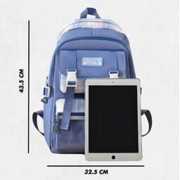 Conjunto Completo de Mochila e Acessório Luxuoso - Azul - 5