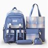 Conjunto Completo de Mochila e Acessório Luxuoso - Azul - 1