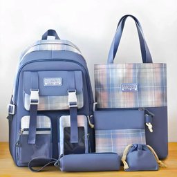 Conjunto Completo de Mochila e Acessório Luxuoso - Azul - 2