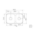 Ver imagem 5 de Cuba de Embutir/sobrepor Tramontina Isis 2c 34-28 Bs em Aço Inox Acetinado 69x40 com 2 Cubas Tramont