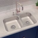 Ver imagem 2 de Cuba de Embutir/sobrepor Tramontina Isis 2c 34-28 Bs em Aço Inox Acetinado 69x40 com 2 Cubas Tramont