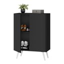 Ver imagem 1 de Sapateira 2 Portas Retrô Nina Multimóveis V6009 Preta/Branca Preto/Branco