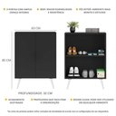 Ver imagem 5 de Sapateira 2 Portas Retrô Nina Multimóveis V6009 Preta/Branca Preto/Branco