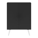 Ver imagem 2 de Sapateira 2 Portas Retrô Nina Multimóveis V6009 Preta/Branca Preto/Branco