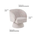 Ver imagem 3 de Poltrona Decorativa Agnes Base Giratória Linhão Aveludado Off White - Nexta Casa