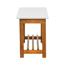 Ver imagem 6 de Banco Sapateira Viena Madeira Maciça - Amêndoa Assento Madeira Laqueado Off-white