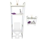 Ver imagem 1 de Rack Estante Banheiro 2 Prateleiras Vaso Sanitario Casa Organizaçao Lavanderia Cozinha Armazenamento