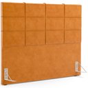 Ver imagem 3 de Kit Cabeceira Cama Box Queen 160cm com Calçadeira Roma W01 Couríssimo Whisky - Lyam Lyam Decor