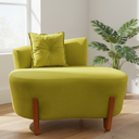 Ver imagem 2 de Namoradeira Sofá Feijão Luna 100cm Orgânica Suede Amarelo