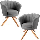 Ver imagem 1 de Kit Duas Poltronas Giratórias Pétala em Linho Premium 05-grafite Sua Casa Decorações