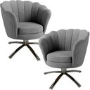 Ver imagem 2 de Kit Duas Poltronas Giratórias Pétala em Linho Premium 05-grafite Sua Casa Decorações