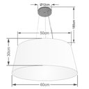 Ver imagem 2 de Lustre Pendente Cone Md-4063 Cúpula em Tecido 30/60x50cm Rustico Bege - Bivolt