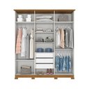 Ver imagem 7 de Guarda-roupa 195cm 6 Portas 3 Gavetas Cover Henn - Off White/nature