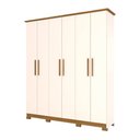 Ver mais imagens de Guarda-roupa 195cm 6 Portas 3 Gavetas Cover Henn - Off White/nature