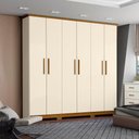 Ver imagem 1 de Guarda-roupa 195cm 6 Portas 3 Gavetas Cover Henn - Off White/nature