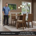 Ver imagem 4 de Conjunto Sala de Jantar Mesa Tampo de Madeira 4 Cadeiras Rustic/crema/lírio Bege Marilyn Madesa