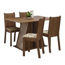 Ver imagem 2 de Conjunto Sala de Jantar Mesa Tampo de Madeira 4 Cadeiras Rustic/crema/lírio Bege Marilyn Madesa