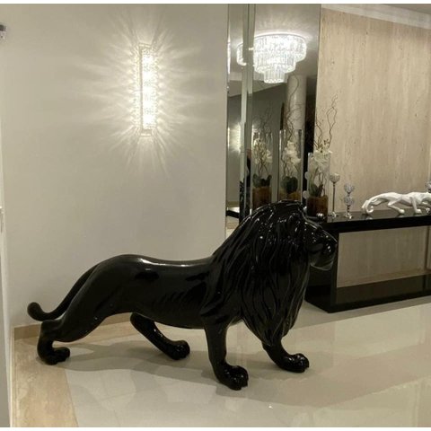 ESCULTURA LEÃO LUXO EM FIBRA DE VIDRO Pronto Artes DECORAÇÃO DE JARDIM