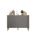 Ver imagem 6 de Balcão 3 Portas 1 Gaveta 120cm Soul Cinza/Freijó/Gris