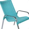 Cadeira de Alumínio Área Externa Fortaleza Fibra Sintética Trama Artesanal Cor:turquesa - 3