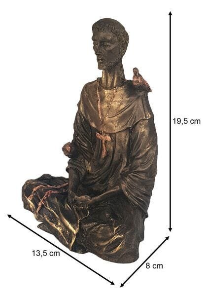 Imagem Estátua São Francisco Assis Meditando Em Resina 19 Cm - 3