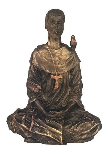 Imagem Estátua São Francisco Assis Meditando Em Resina 19 Cm - 1
