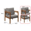 Ver mais imagens de Kit 4 Poltrona Sala Decorativa Dallas Estofada Boucle Cinza Base Madeira Castanho - Arkell