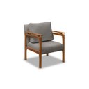 Ver imagem 2 de Kit 4 Poltrona Sala Decorativa Dallas Estofada Boucle Cinza Base Madeira Castanho - Arkell