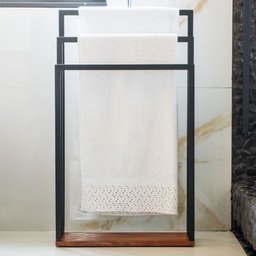 Toalheiro Porta Toalha de Piso Lavabo Gênova D01 Peroba - Inoviza - 3