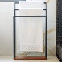 Ver imagem 3 de Toalheiro Porta Toalha de Piso Lavabo Gênova D01 Peroba - Inoviza