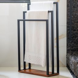 Toalheiro Porta Toalha de Piso Lavabo Gênova D01 Peroba - Inoviza - 2