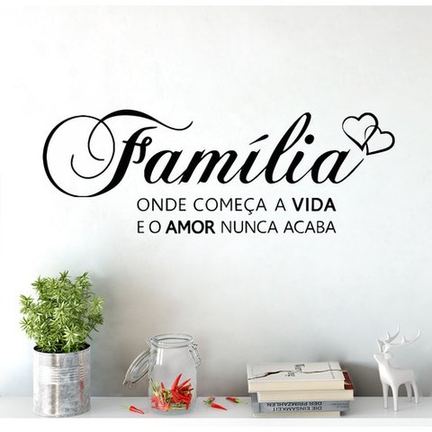 Adesivo de Parede Decorativo Frase Família