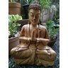 Estátua Estatueta Buda Yoga Gesso Decoração 46 Cm + Brinde - Marrom - 3