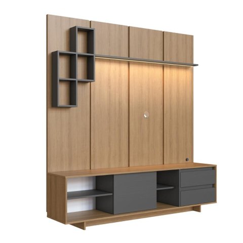 Rack Painel para TV até 55 Polegadas 180cm com Nichos Gaveta