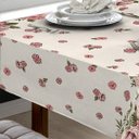 Ver imagem 4 de Toalha De Mesa Linhão 4 Lugares Quadrada Floral Bege