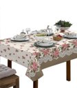 Ver imagem 1 de Toalha De Mesa Linhão 4 Lugares Quadrada Floral Bege