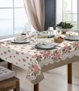 Ver imagem 2 de Toalha De Mesa Linhão 4 Lugares Quadrada Floral Bege