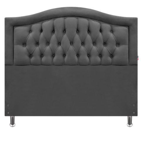 Cabeceira Cama Casal Capitone Sophia Provençal Suede Cinza 120 Rbl